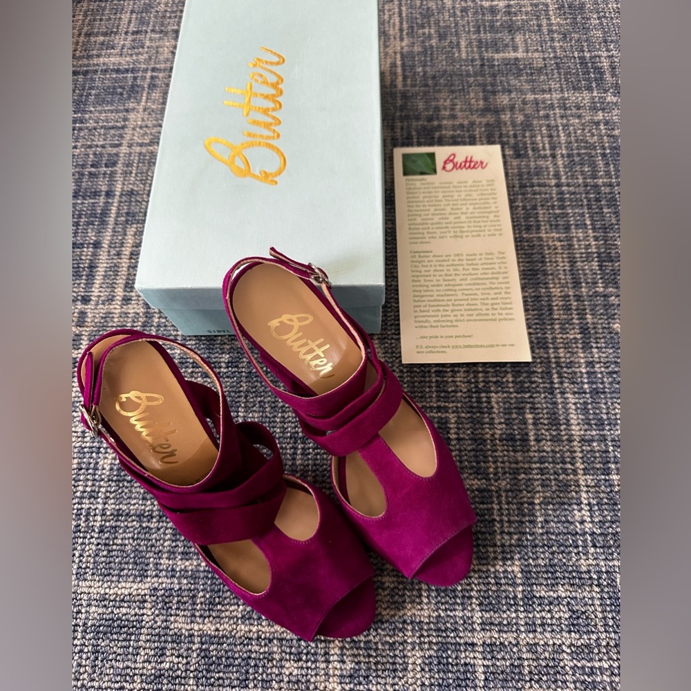 Butter Women's Fuchsia Heels, never worn